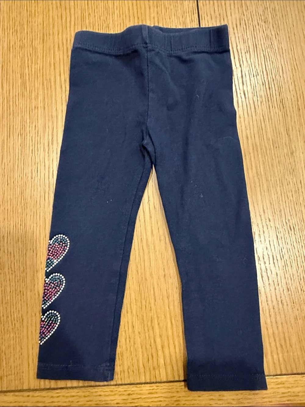 Rock & Candy Navy Leggings with Pink Heart Rhinestones